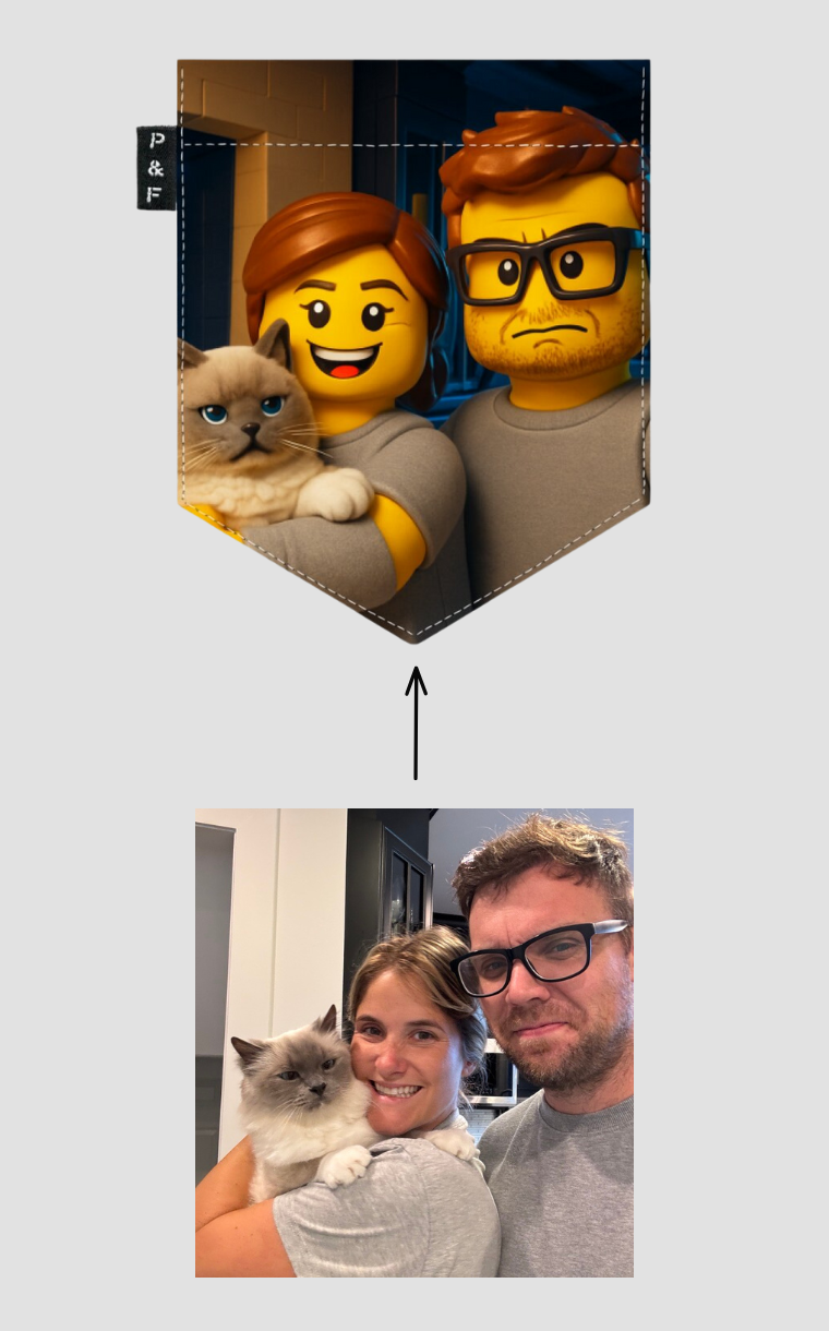 T-shirt à poche pour tout petit - Chand.AI brique jaune