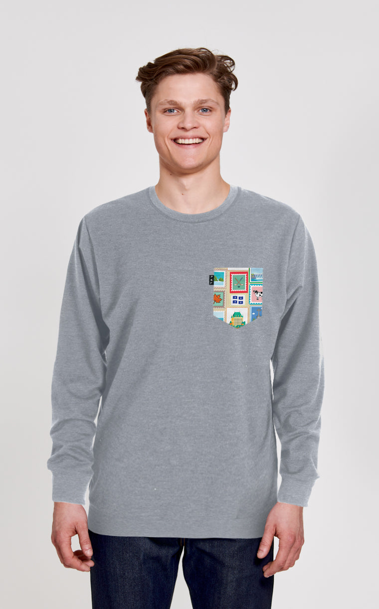 Crewneck Qc à poche Timbres