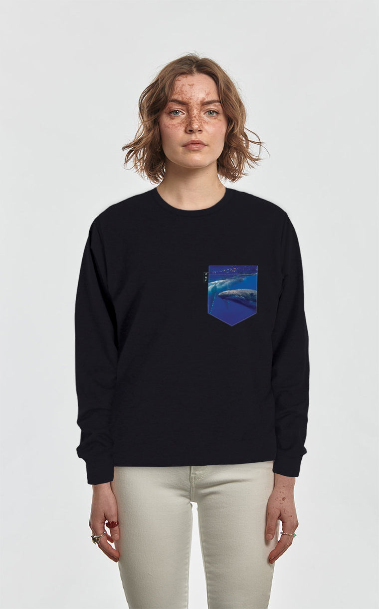 Crewneck Qc à poche Baleine