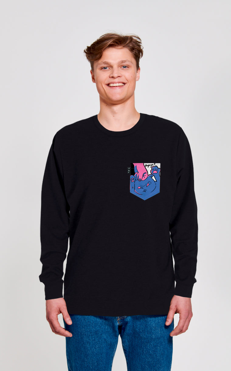 Crewneck Qc à poche Chat-astrophe