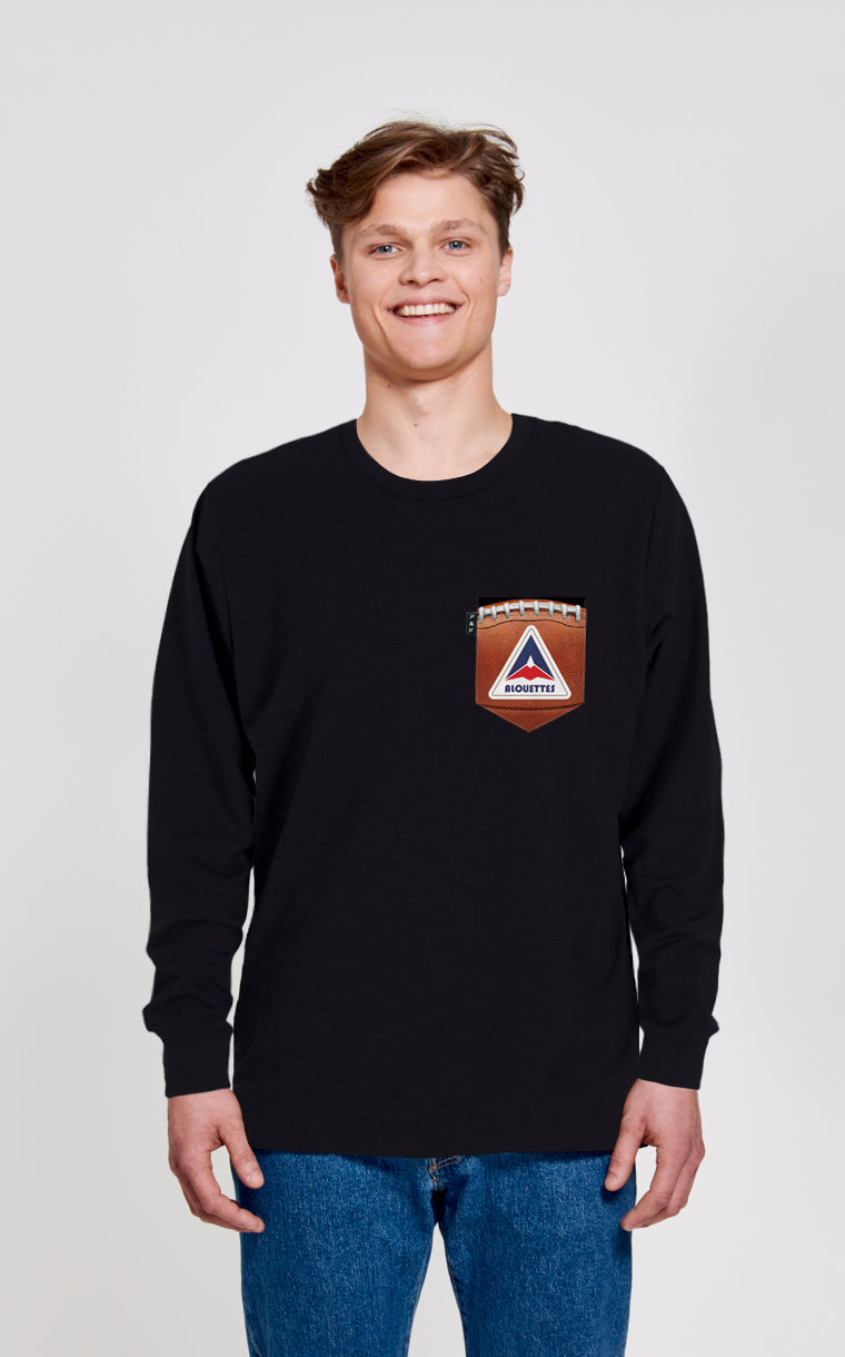 Crewneck Qc à poche Sur la cuir