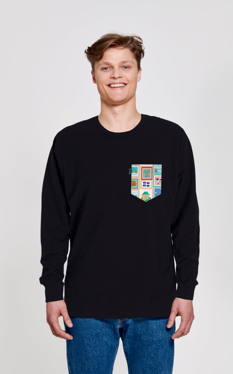 Crewneck Qc à poche Timbres