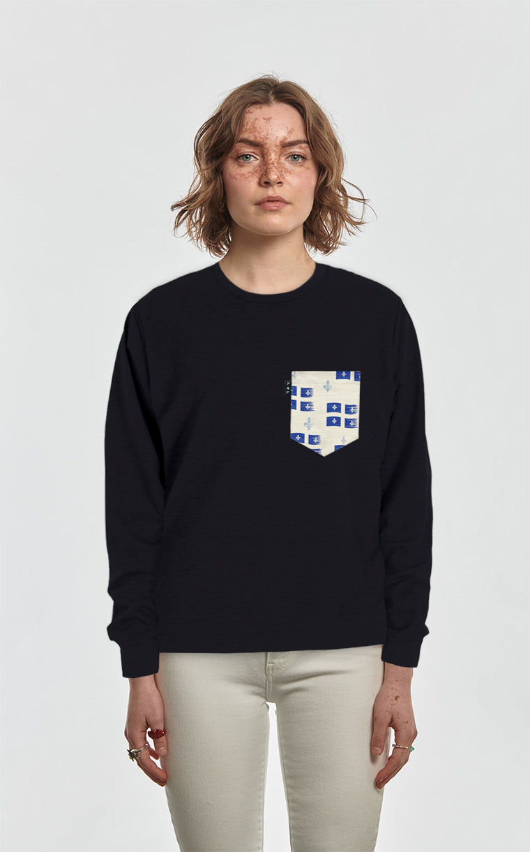 Crewneck Qc à poche Vive le Québec