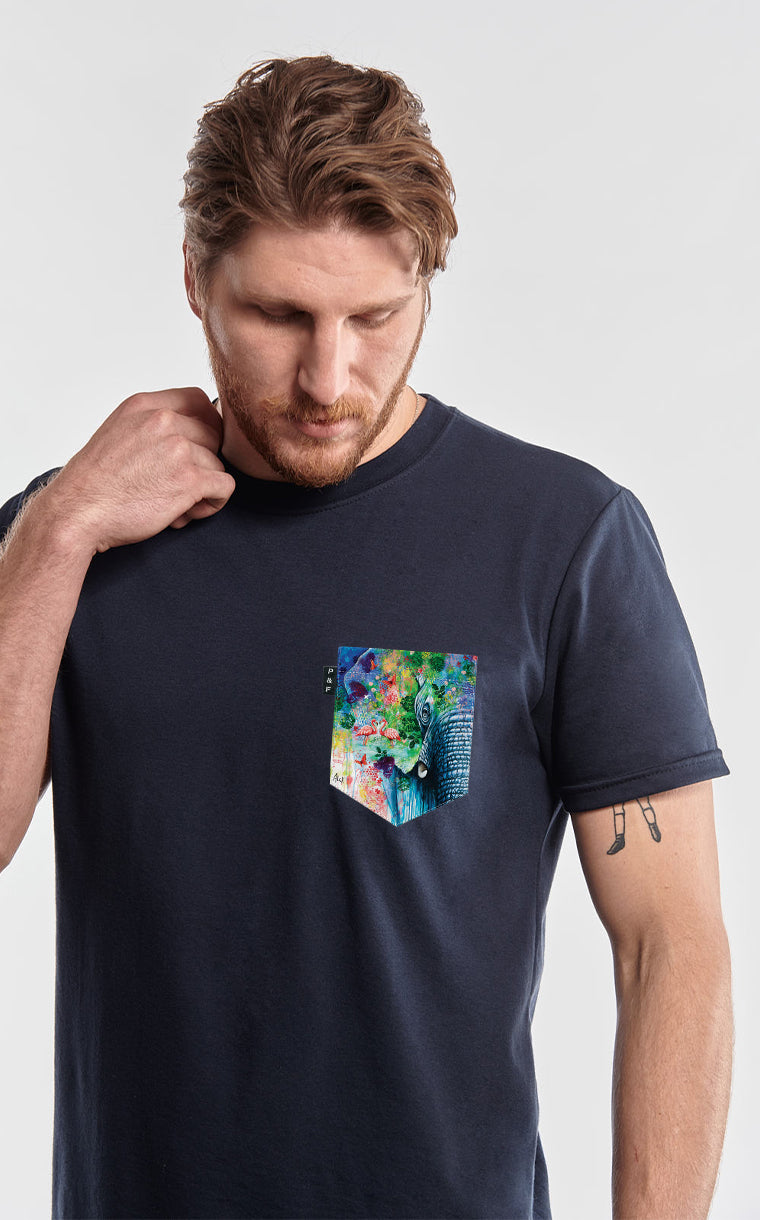 T-shirt à poche Trompe l'oeil
