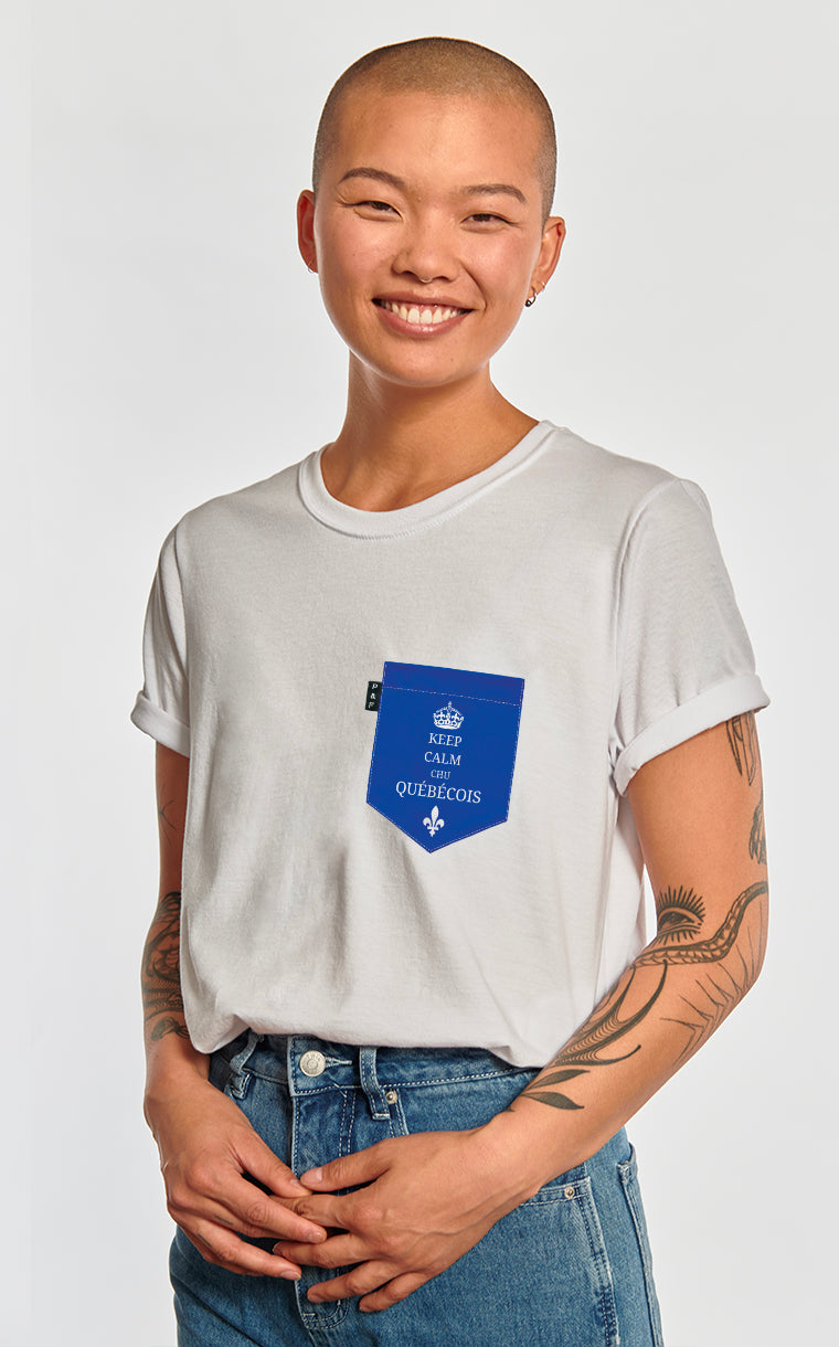 T-shirt coupe Boyfriend à poche Chu Québécois