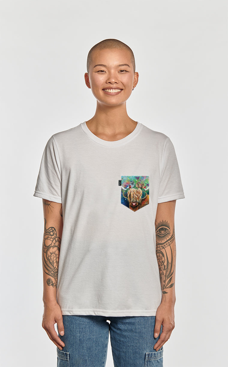 T-shirt coupe Boyfriend à poche Pis au carré