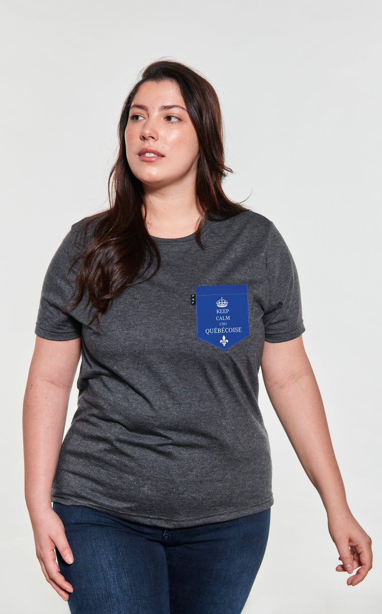 T-shirt coupe Boyfriend à poche Chu Québécoise