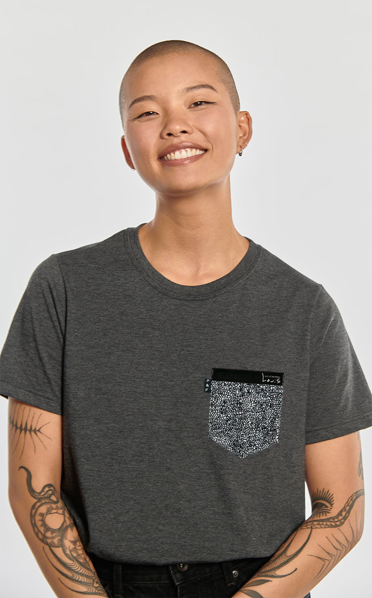 T-shirt coupe Boyfriend à poche Interconnexion