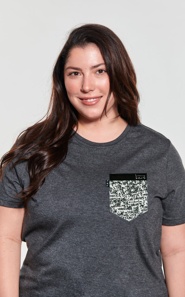 T-shirt coupe Boyfriend à poche Love