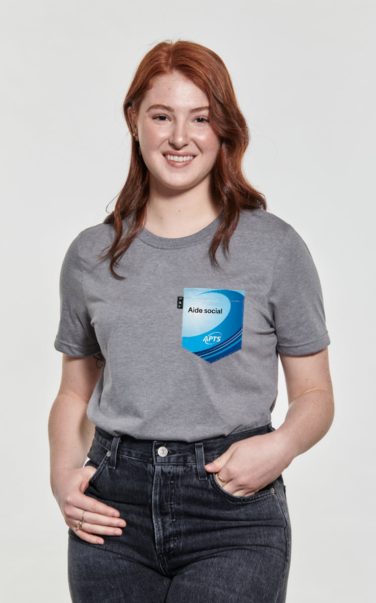 T-shirt coupe Boyfriend à poche APTS - Aide social