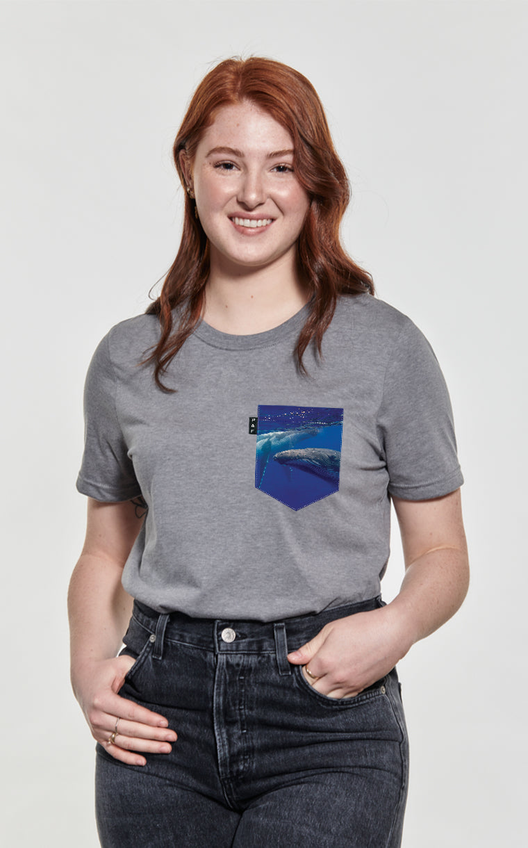 T-shirt coupe Boyfriend à poche Baleine
