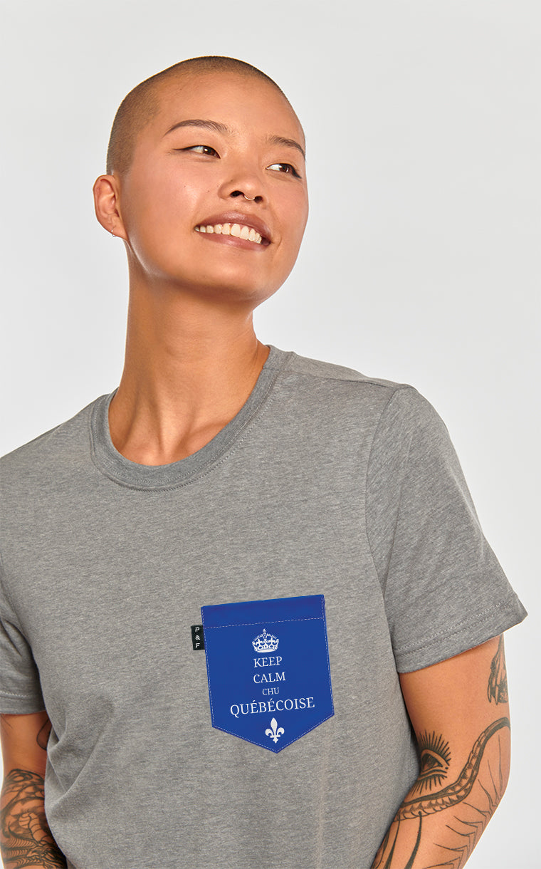 T-shirt coupe Boyfriend à poche Chu Québécoise