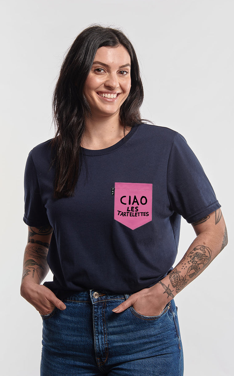 T-shirt coupe Boyfriend à poche Mishel Kekourge Tartelette