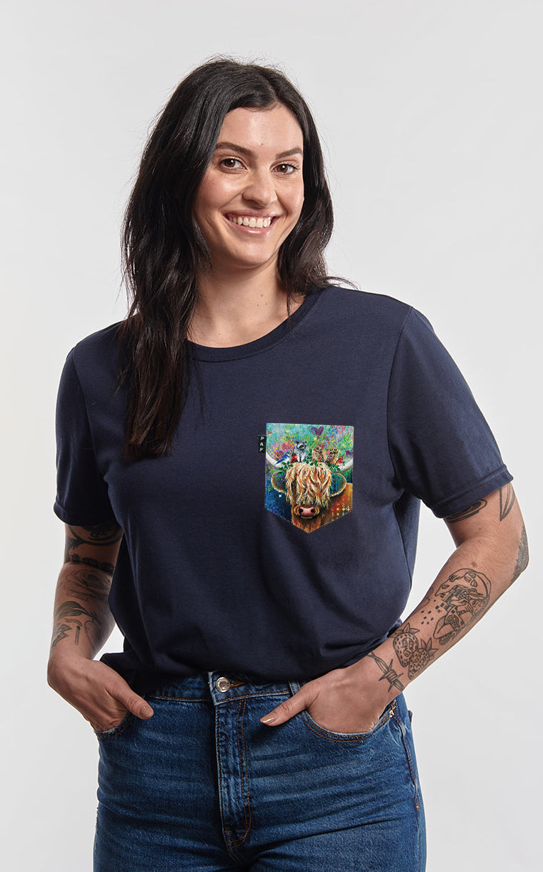 T-shirt coupe Boyfriend à poche Pis au carré