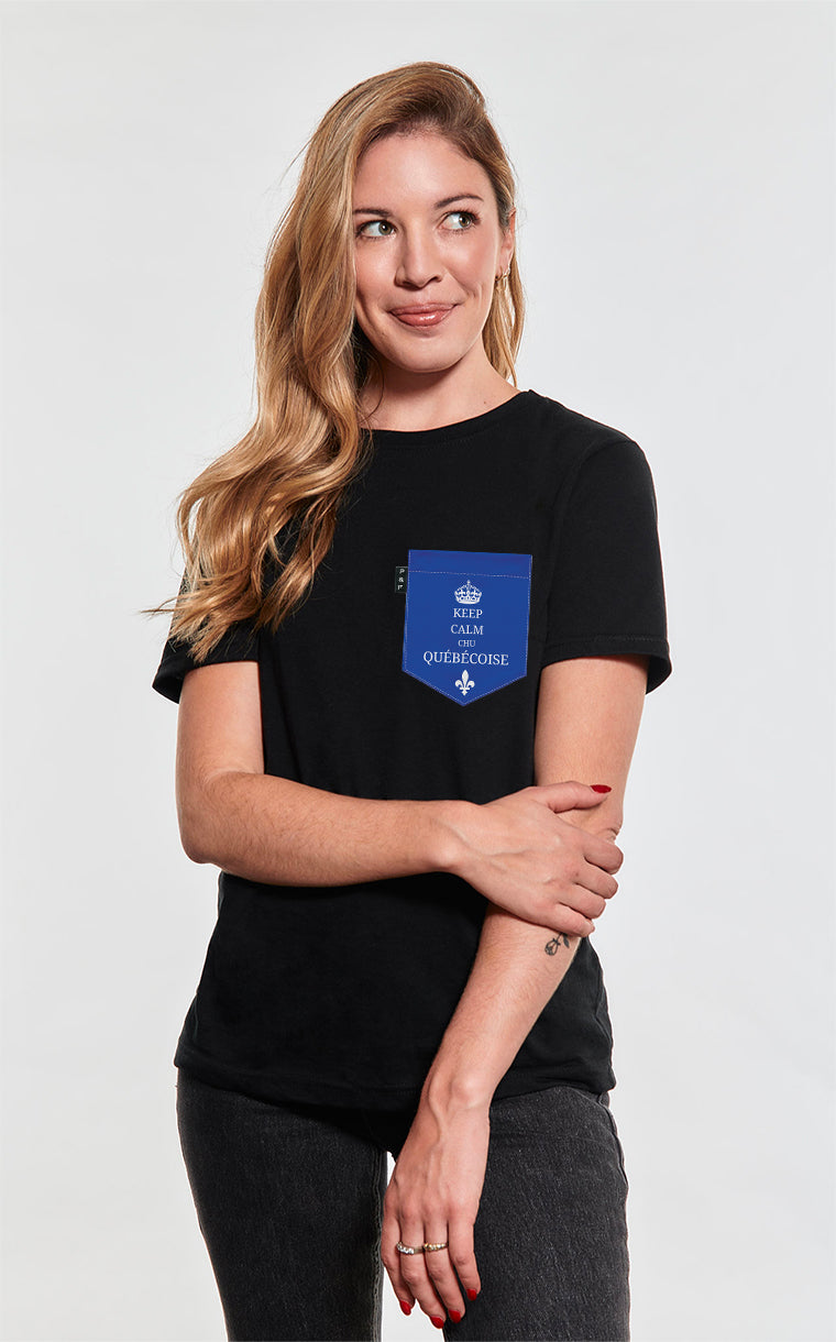 T-shirt coupe Boyfriend à poche Chu Québécoise