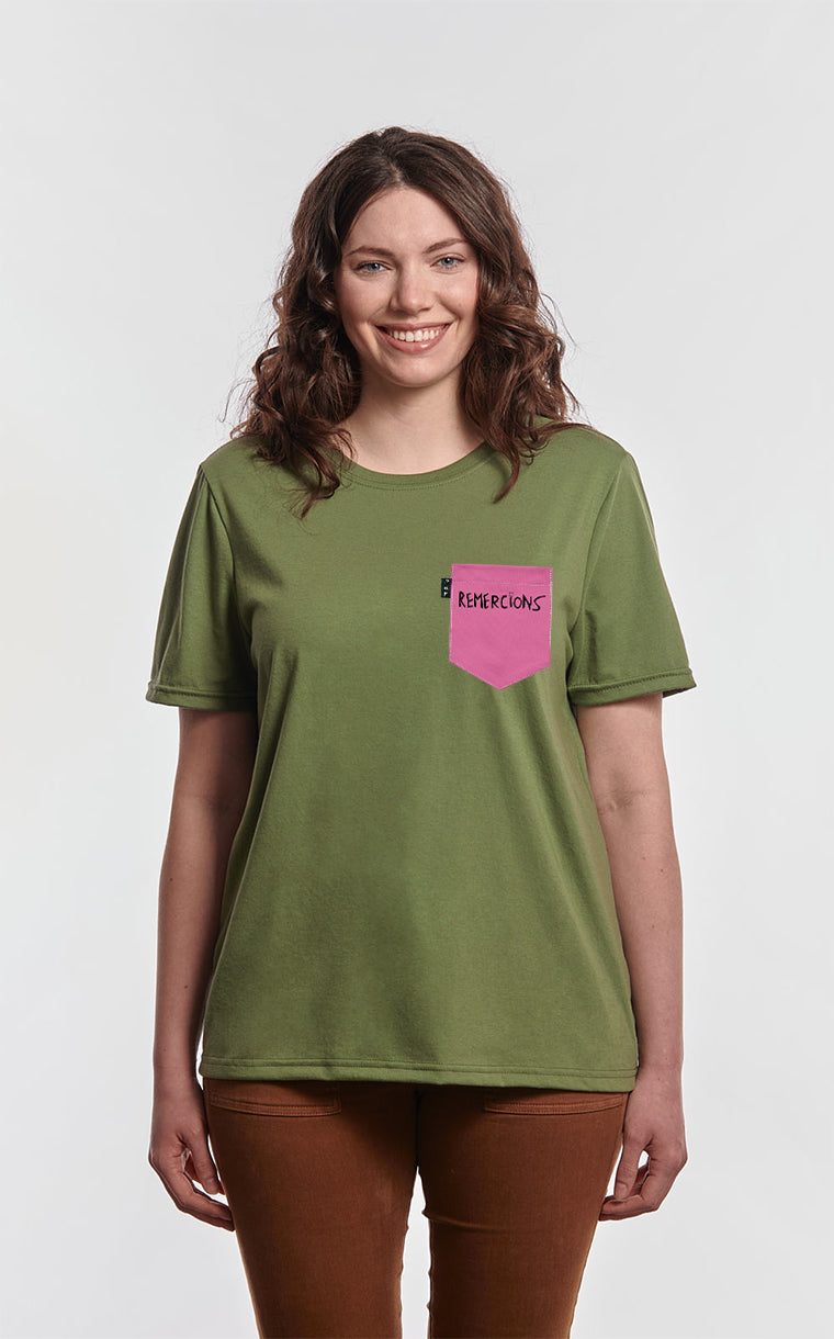T-shirt coupe Boyfriend à poche Mishel Kekourge Remercions