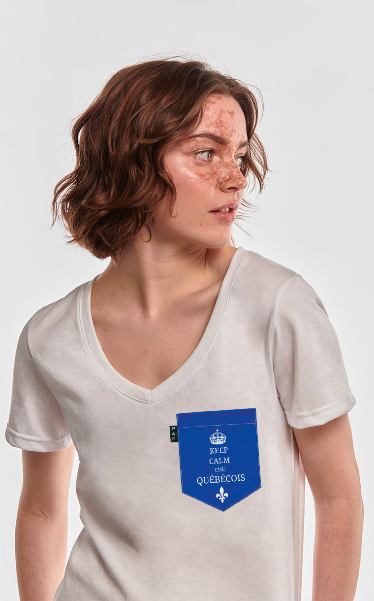 Col en V semi-ajusté à poche Chu Québécois