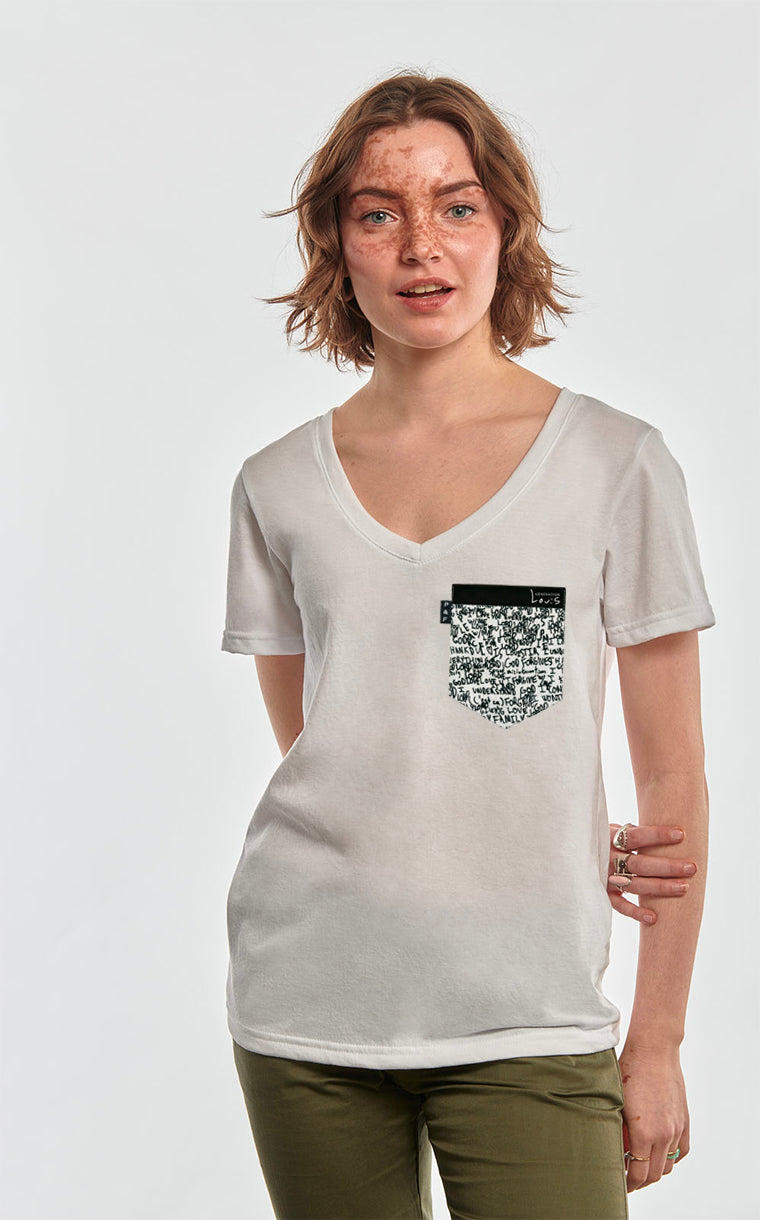 Col en V semi-ajusté à poche Love