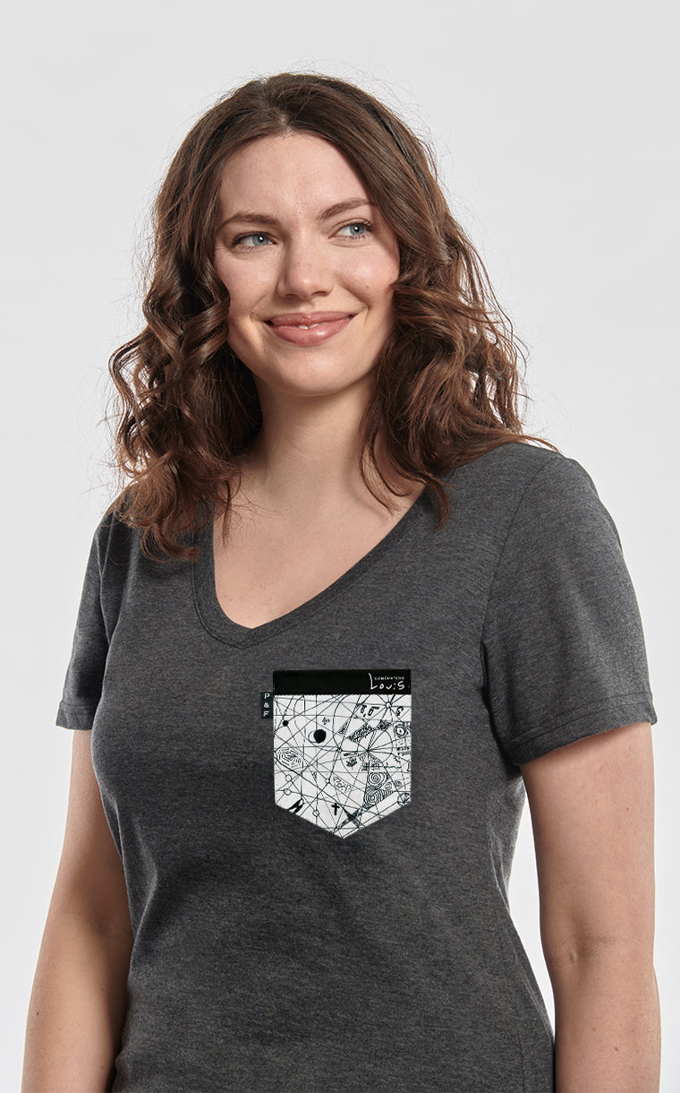 Col en V semi-ajusté à poche Constellation