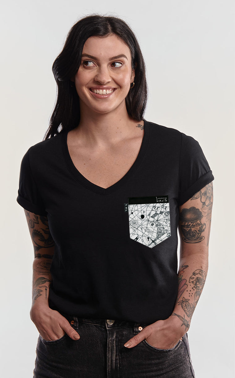 Col en V semi-ajusté à poche Constellation