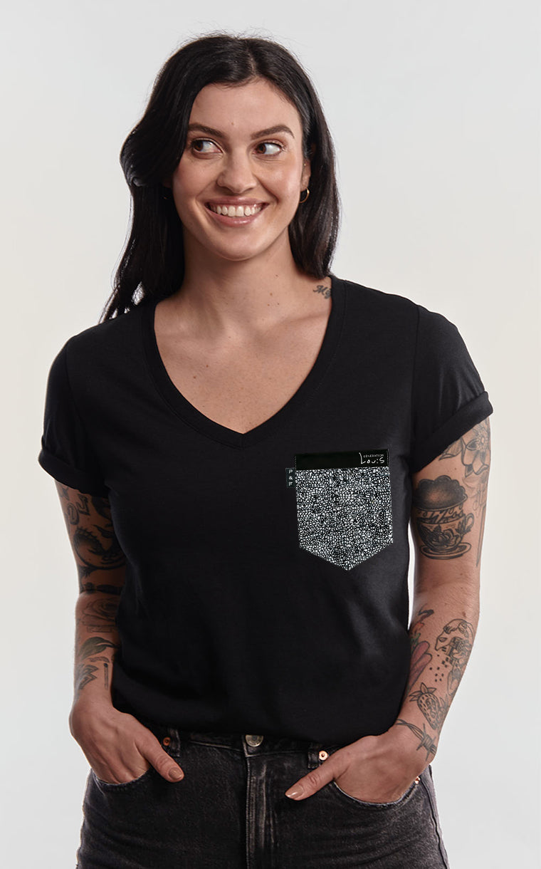 Col en V semi-ajusté à poche Interconnexion