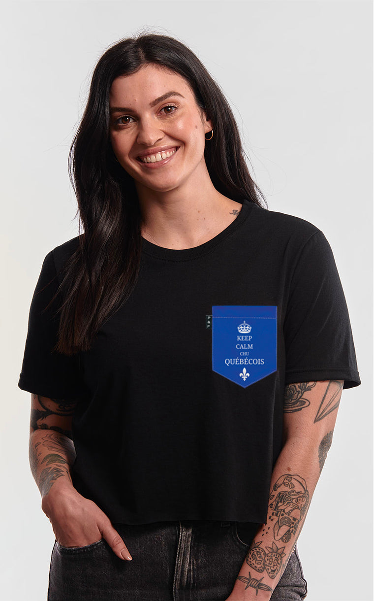 T-shirt « crop top » à poche Chu Québécois