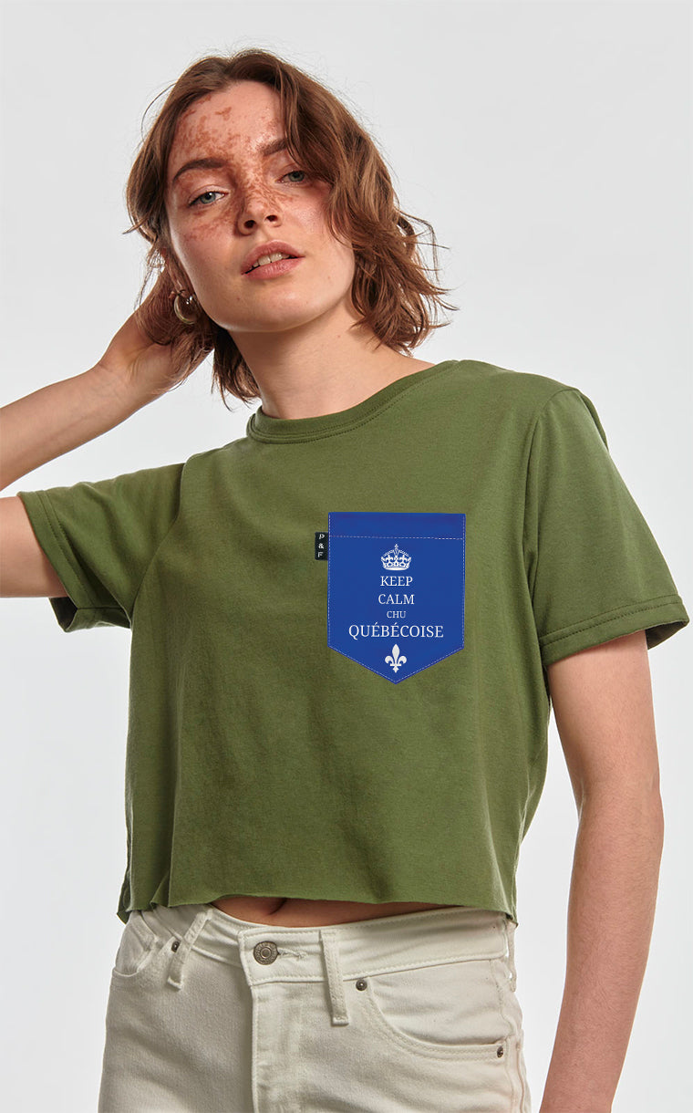 T-shirt « crop top » à poche Chu Québécoise