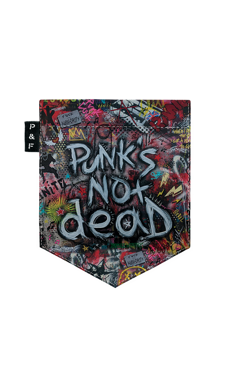 Punk is not dead pocket tote bag