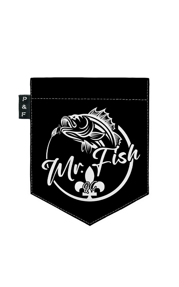 Tote Bag à poche Mr Fish Noir
