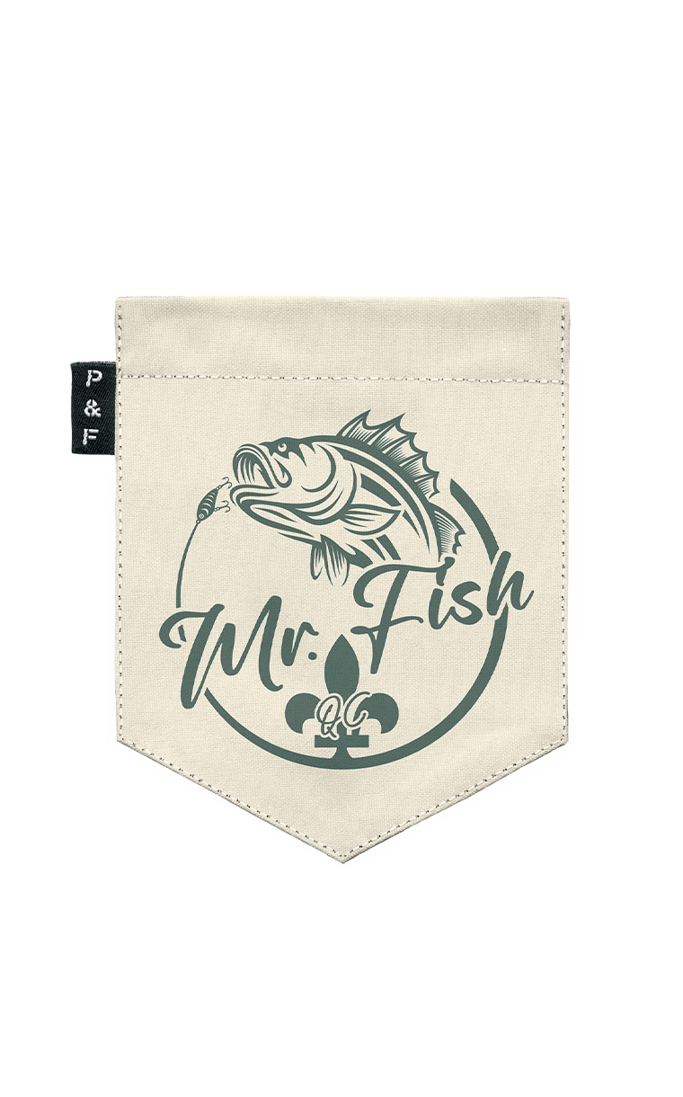 T-shirt à poche Mr Fish Beige