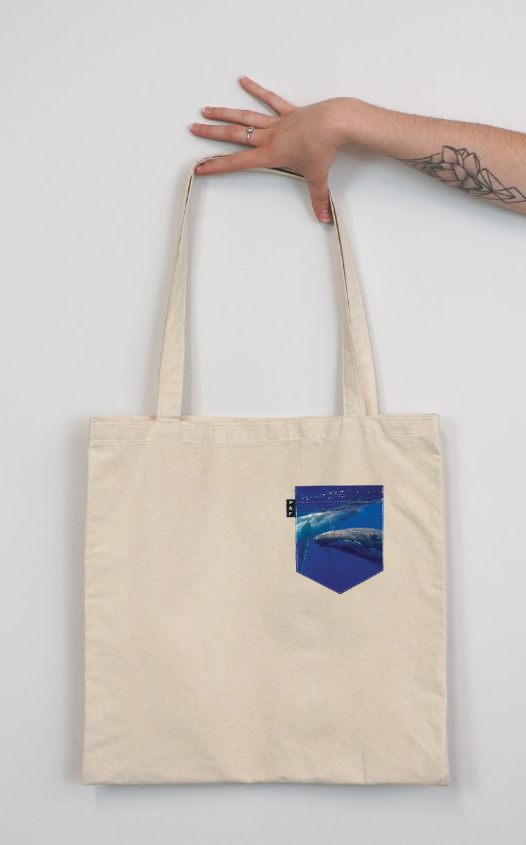 Tote Bag à poche Baleine