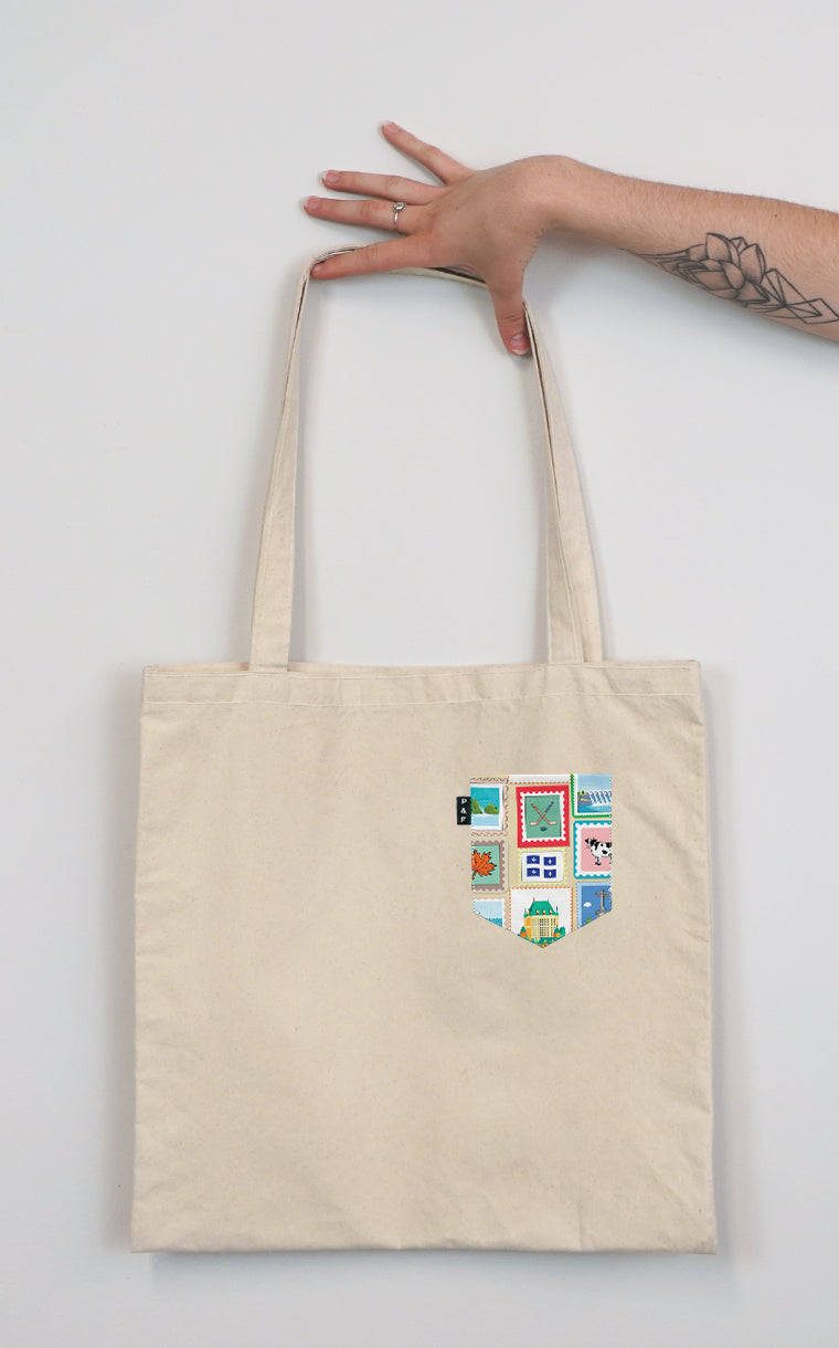 Tote Bag à poche Timbres