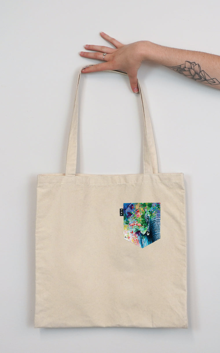 Tote Bag à poche Trompe l'oeil