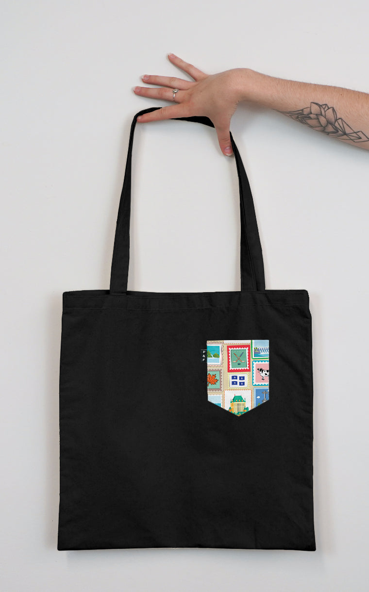 Tote Bag à poche Timbres