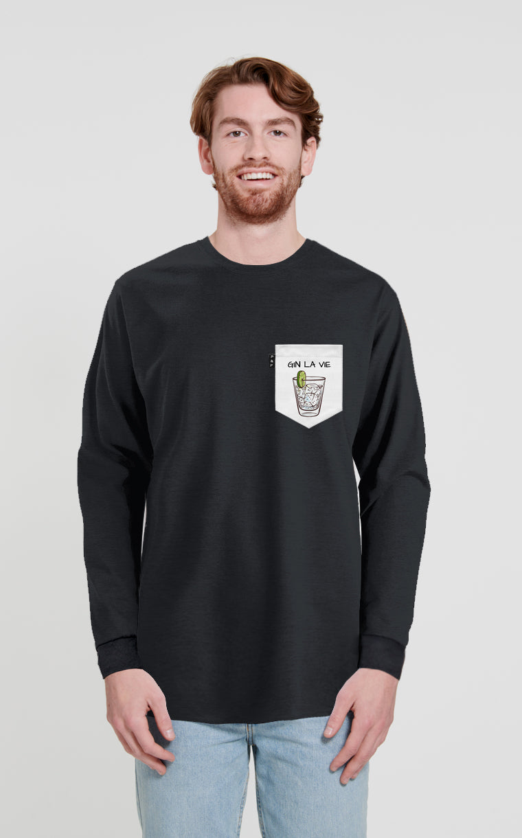 Chandail manches longues à poche pour unisexe avec poche Yvon m'donner soif ^