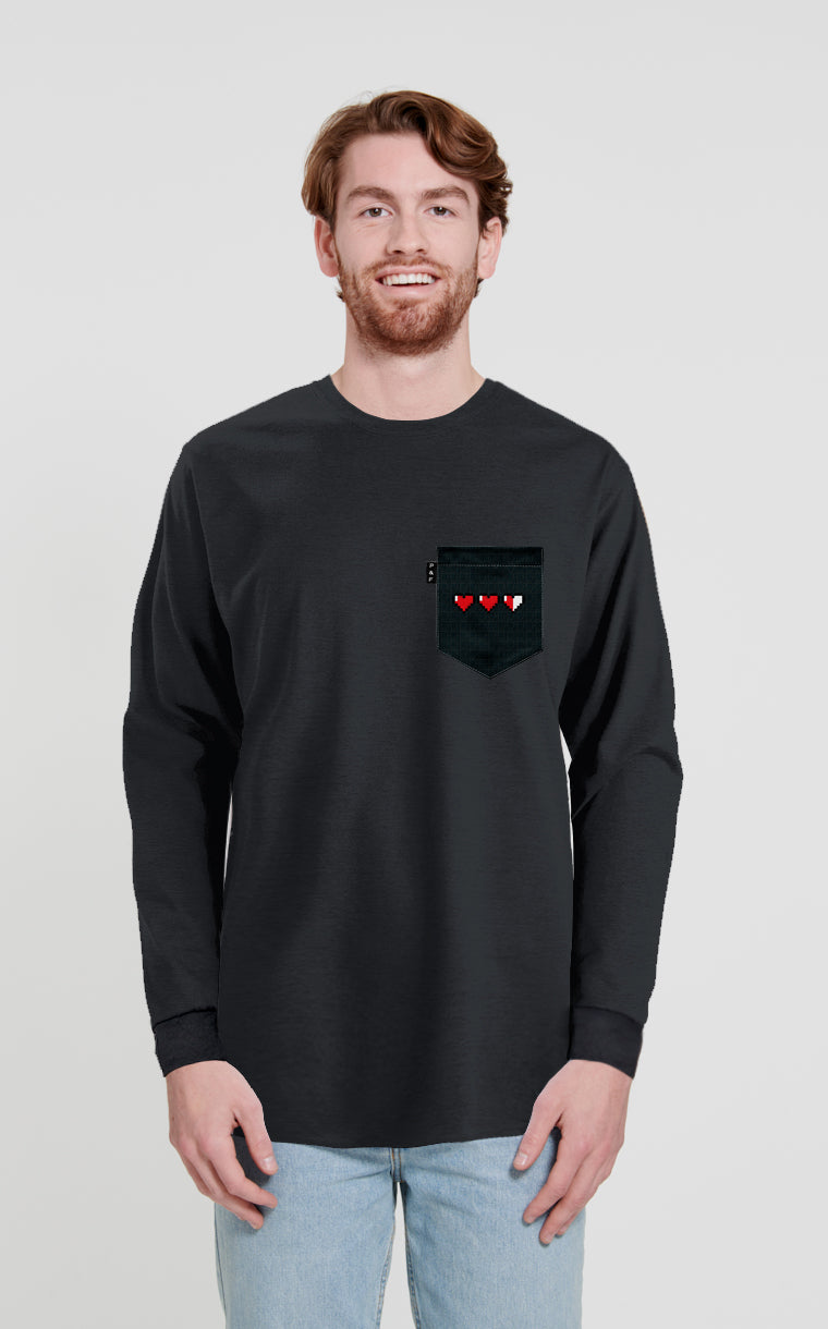 Chandail manches longues à poche pour unisexe avec poche Les zel da mode ^