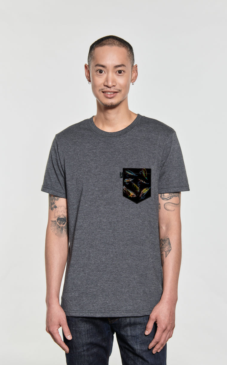 T-shirt à poche pour homme avec poche L'eau à la mouche ^