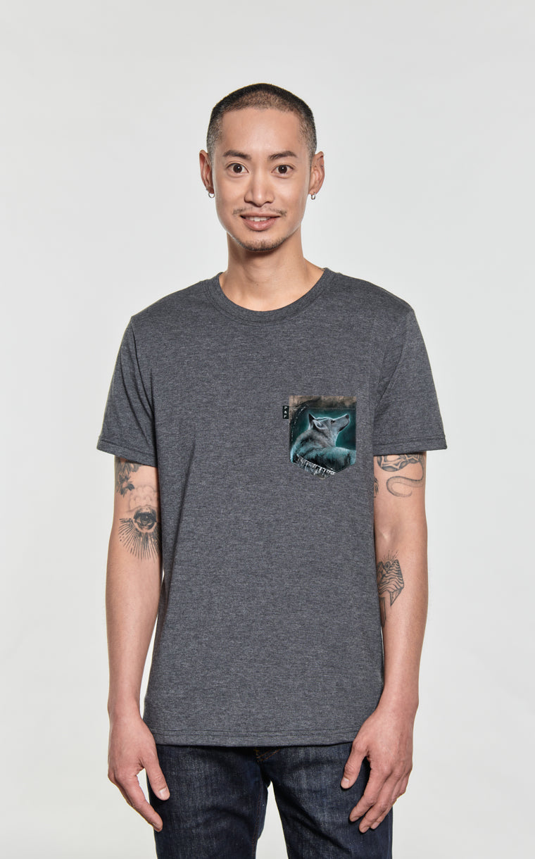 T-shirt à poche pour homme avec poche Le village s'endort ^