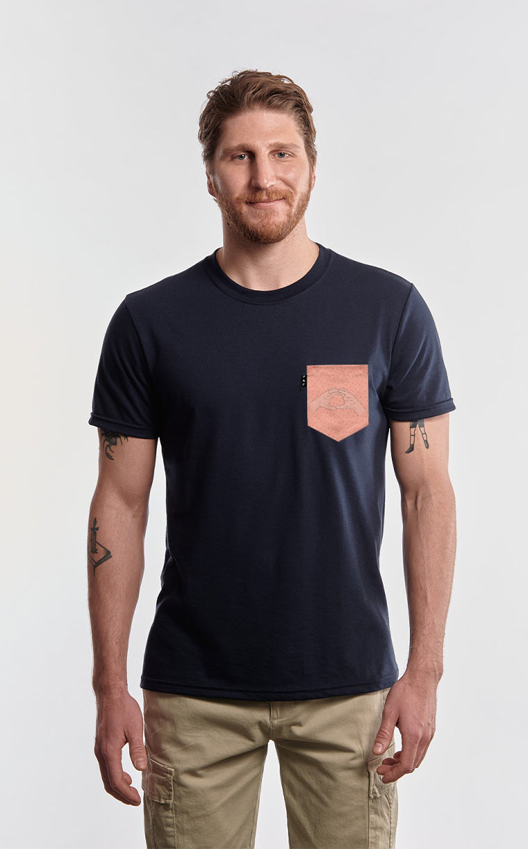 T-shirt à poche Tétradécagone de l'amour