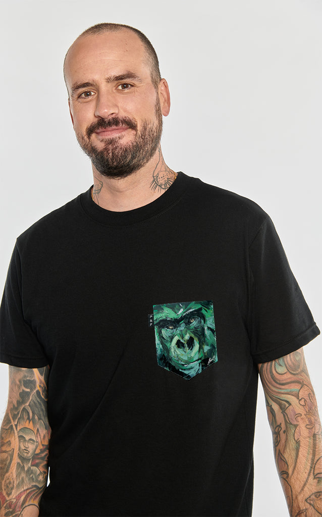 Bonne Singe Hen T shirt poche homme Poches Fils