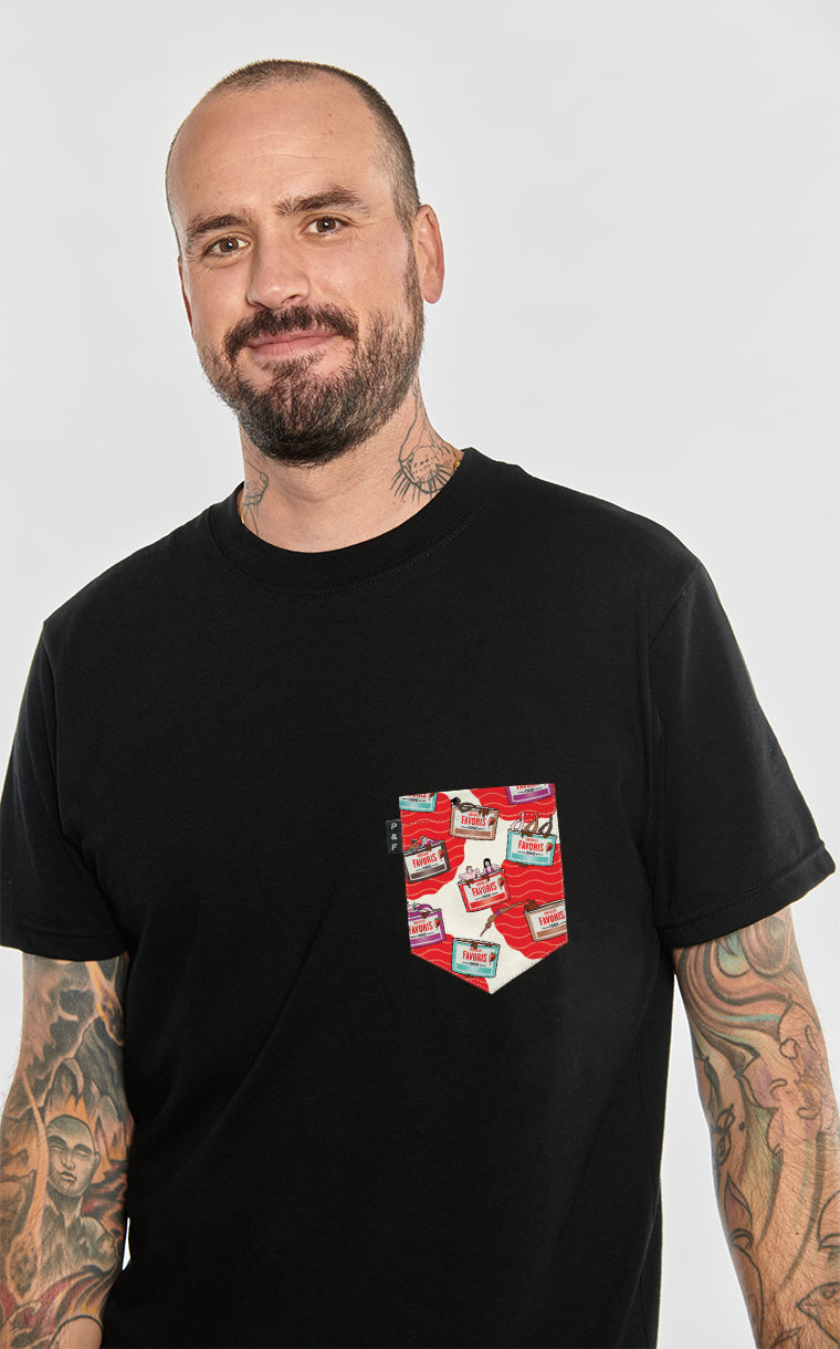 T-shirt à poche pour homme avec poche Chocolats Favoris ^
