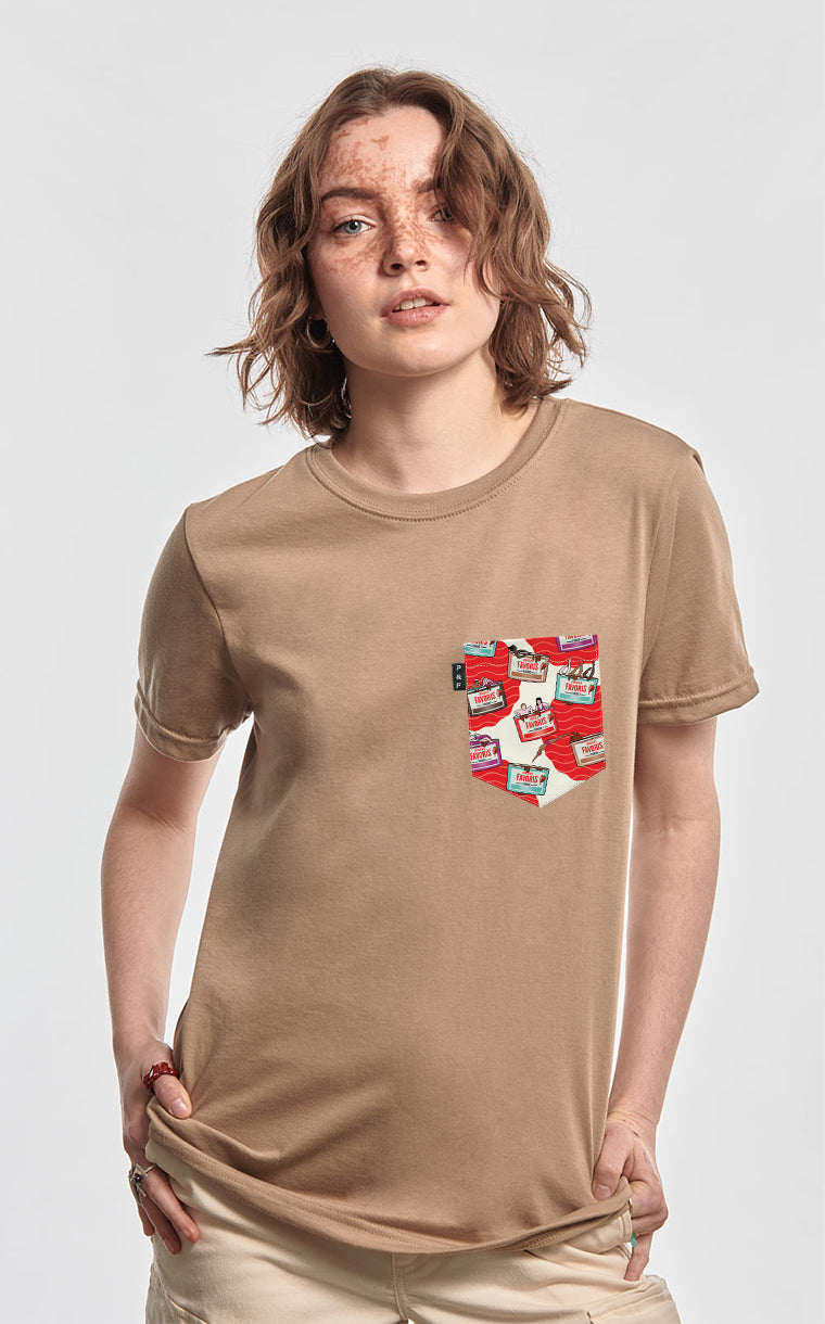 T-shirt coupe Boyfriend à poche Chocolats Favoris