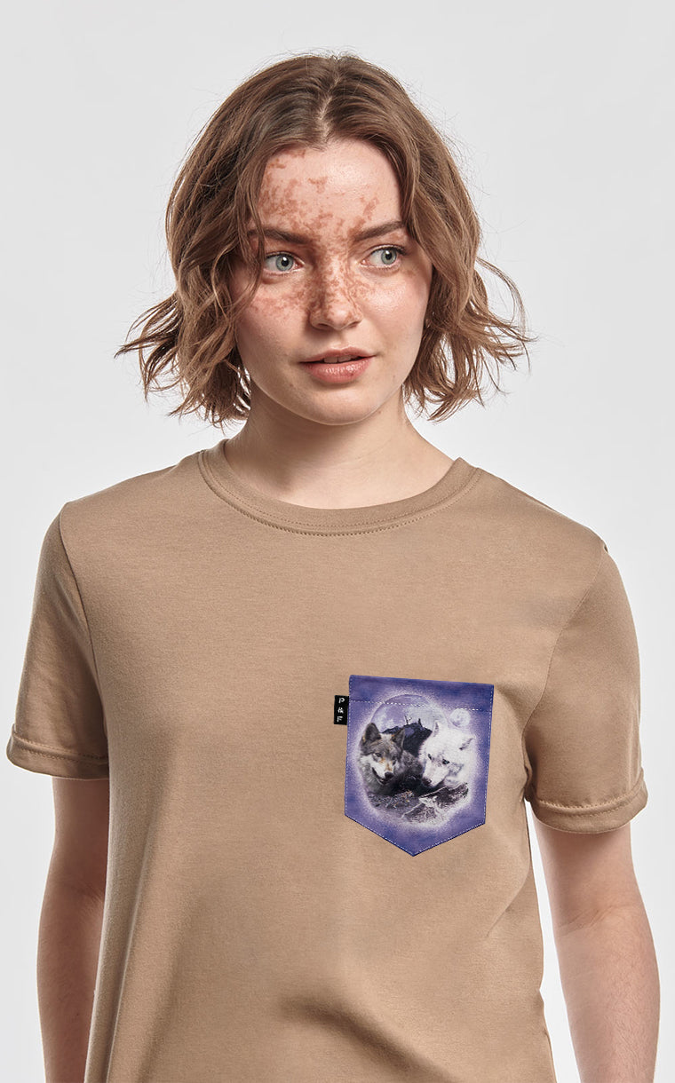 T-shirt coupe Boyfriend à poche Loup-Dacris