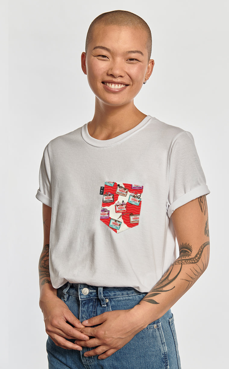 T-shirt coupe Boyfriend à poche Chocolats Favoris