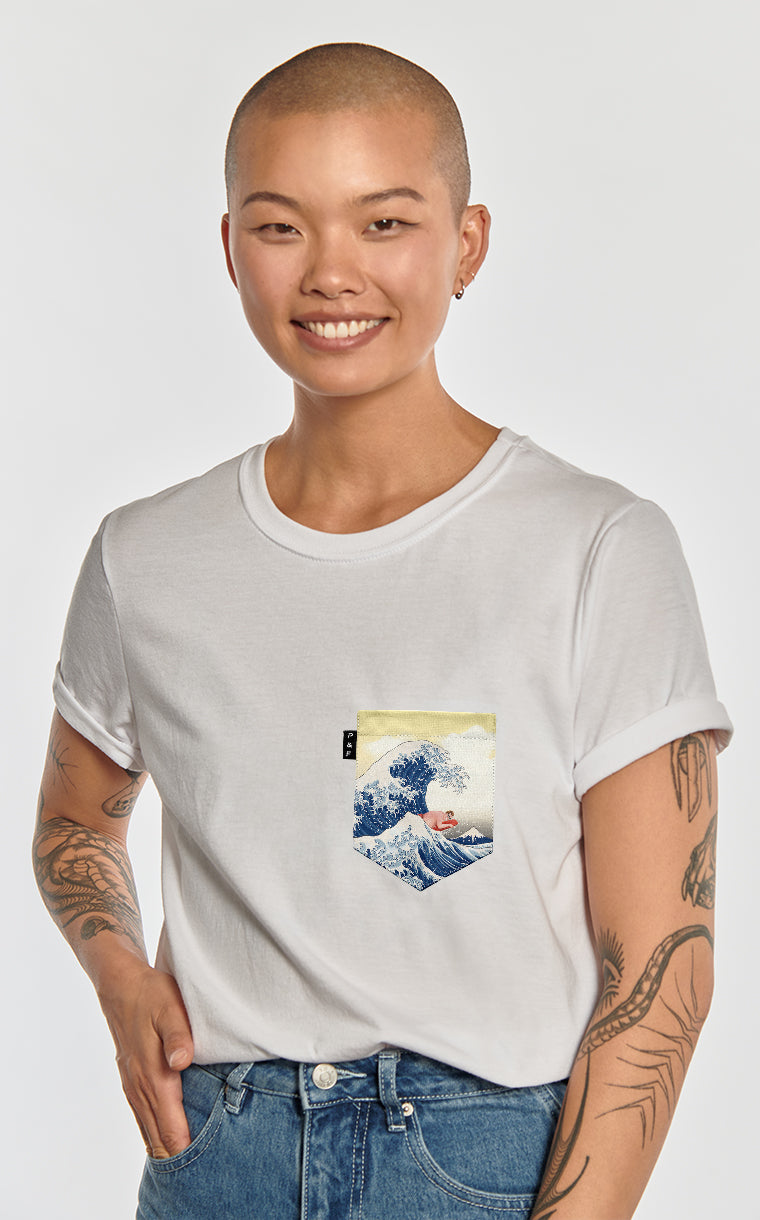 T-shirt coupe Boyfriend à poche pour femme avec poche Tokyo Drift ^