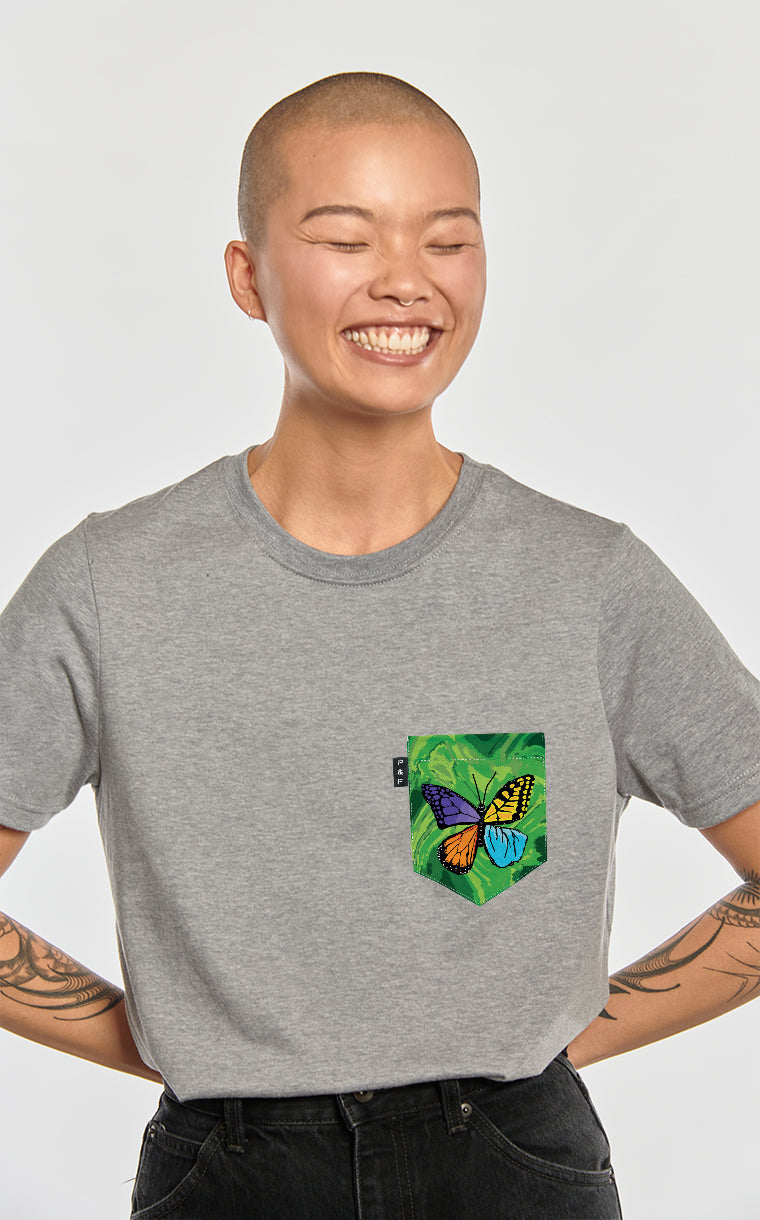 T-shirt coupe Boyfriend à poche À chacun sa couleur - Semaine de la déficience intellectuelle