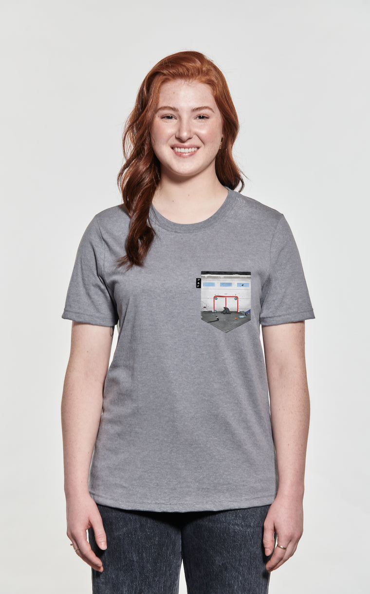 T-shirt coupe Boyfriend à poche pour femme avec poche Hockey Google ^