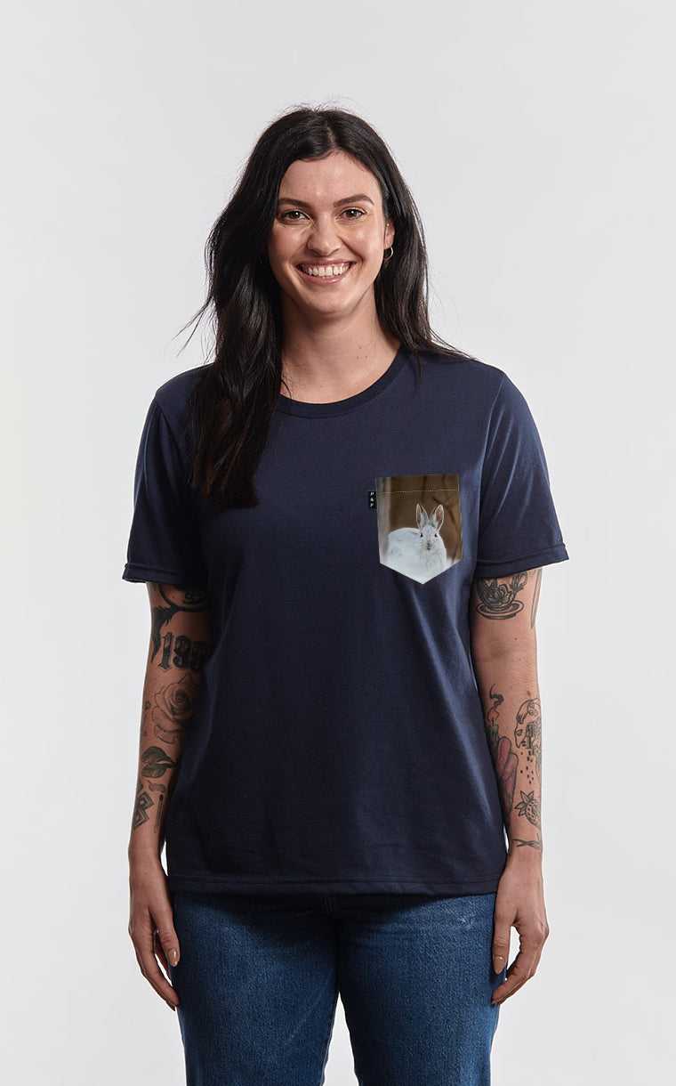T-shirt coupe Boyfriend à poche Lièvre Gercé
