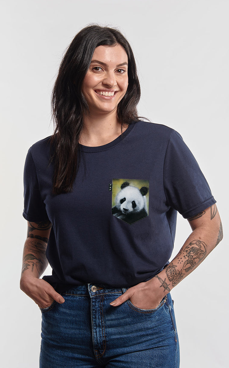 T-shirt coupe Boyfriend à poche Panda Replay