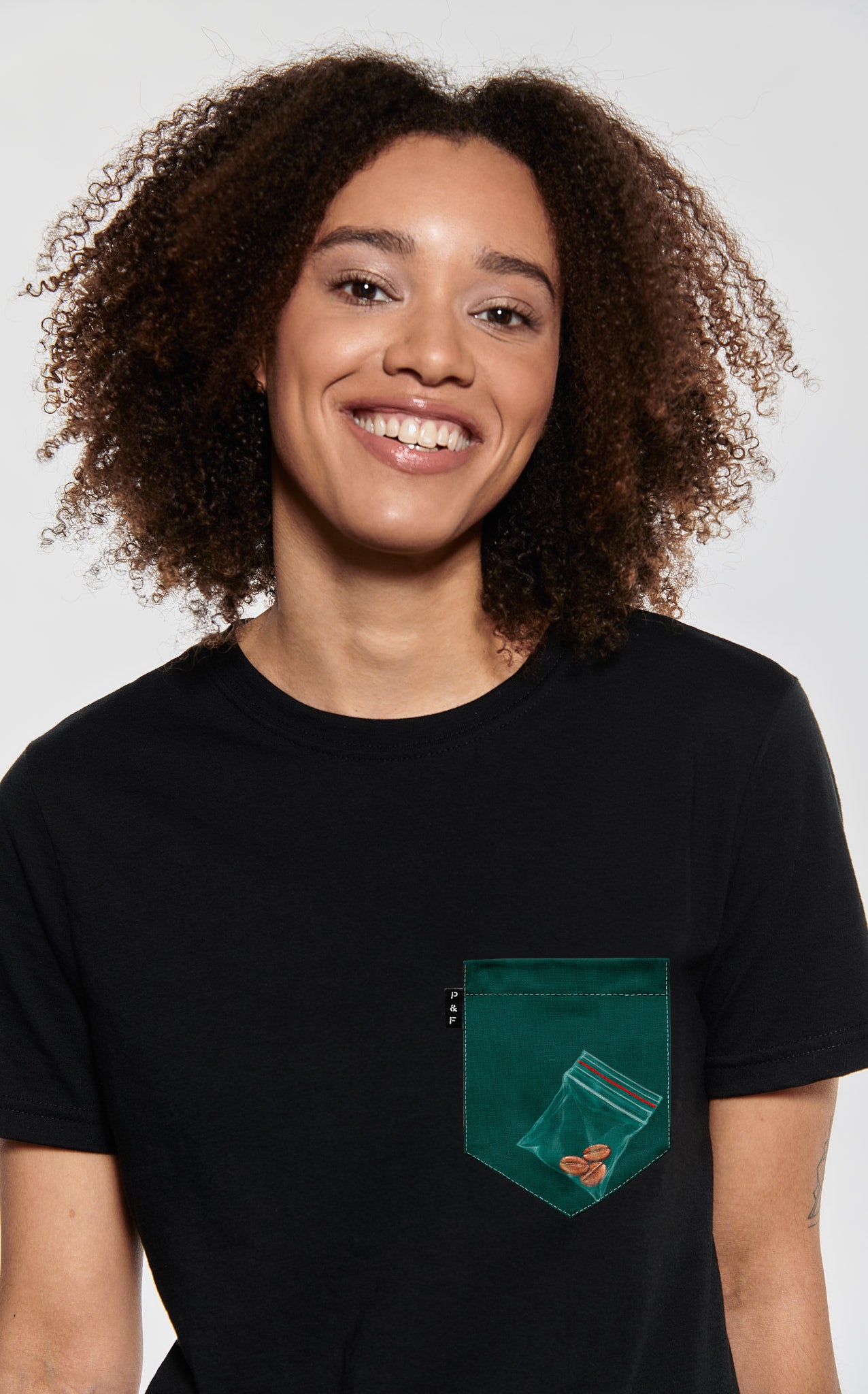 T-shirt coupe Boyfriend à poche pour femme avec poche Bon cup bad cup ^